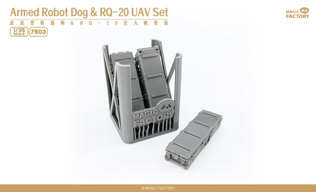 Magic Factory 7503 - Armed Robot Dog & RQ-20 UAV Set  - 1:35