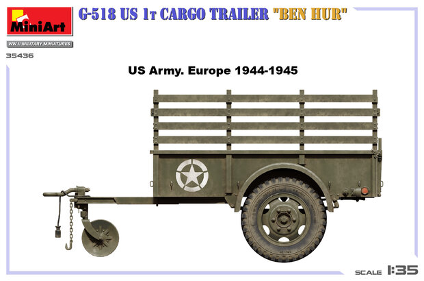 MiniArt 35436 - G-518 US 1 t Cargo Trailer "Ben Hur" - 1:35