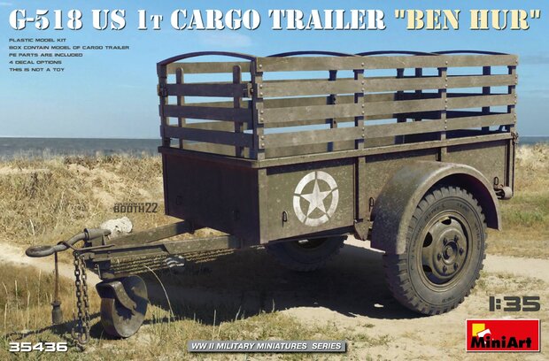 MiniArt 35436 - G-518 US 1 t Cargo Trailer "Ben Hur" - 1:35
