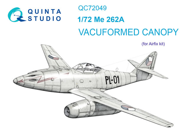 Quinta Studio QC72049 - Me-262A vacuumed clear canopy (for Airfix kit) - 1:72