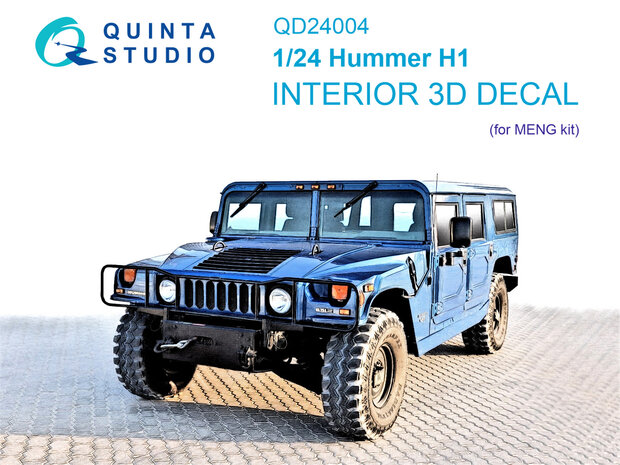 Quinta Studio QD24004 - Hummer H1 3D-Printed & coloured Interior on decal paper (for MENG kit) - 1:24