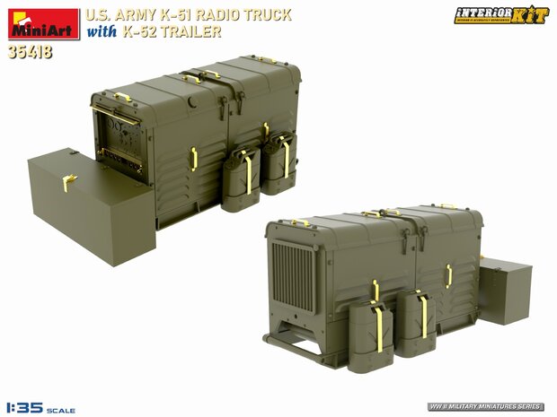 MiniArt 35418 - U.S. Army K-51 Radio Truck with K-52 Trailer - 1:35
