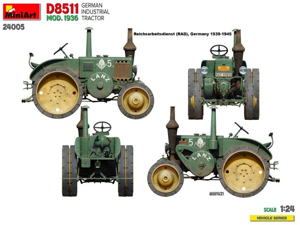 MiniArt 24005 - German Industrial Tractor D8511 Mod. 1936 - 1:24