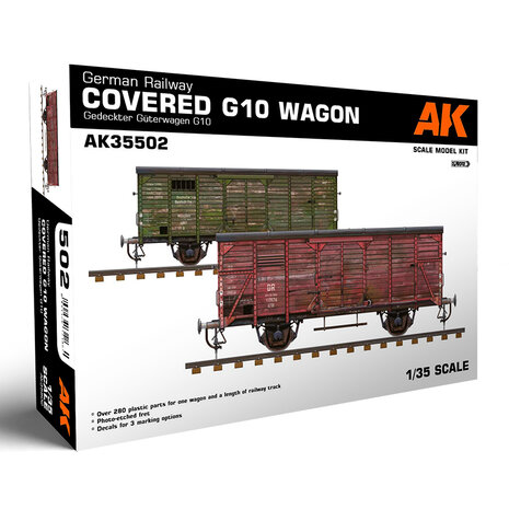 AK35502 - German Railway Covered G10 Wagon - 1:35 - [AK Interactive]