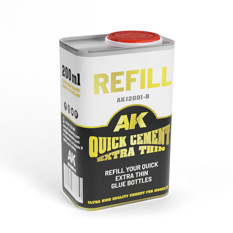 AK12001-B - 200 ml Refill Quick Cement Extra Thin - [AK Interactive]