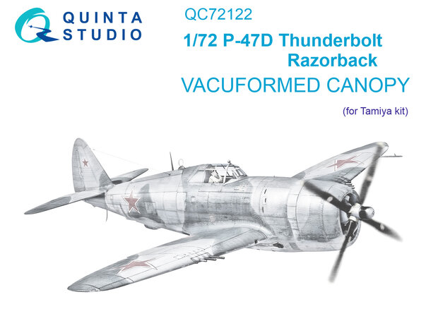 Quinta Studio QC72122 - P-47D Thunderbolt Razorback vacuumed clear canopy (for Tamiya kit) - 1:72