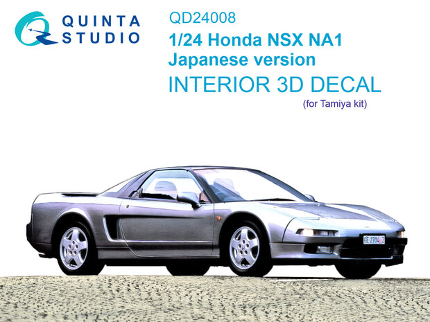 Quinta Studio QD24008 - Honda NSX NA1 Japanese version 3D-Printed & coloured Interior on decal paper (for Tamiya kit) - 1:24