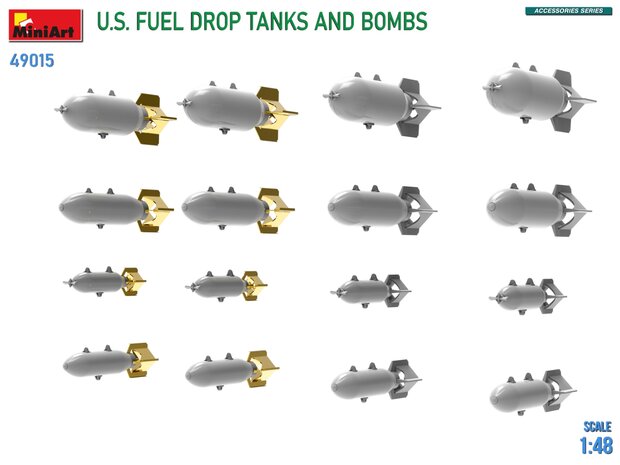 MiniArt 49015 - U.S. Fuel Drop Tanks And Bombs - 1:48