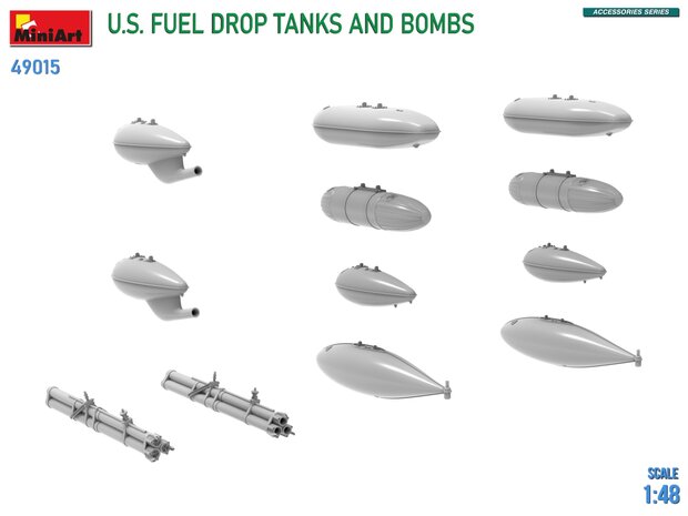 MiniArt 49015 - U.S. Fuel Drop Tanks And Bombs - 1:48