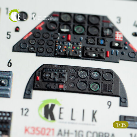 K35021 - AH-1G "Cobra" interior 3D decals for ICM kit  - 1:35 - [RES/KIT] / [KELIK]
