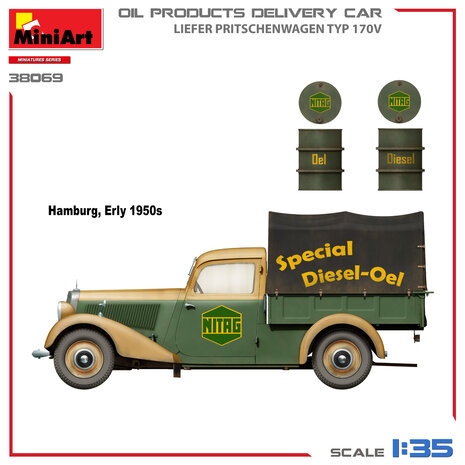 MiniArt 38069 - Oil Products Delivery Car Liefer Pritschenwagen Typ 170V - 1:35