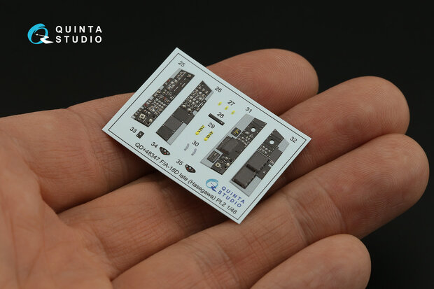 Quinta Studio QDS+48347 - FA-18D late 3D-Printed & coloured Interior on decal paper (for Hasegawa kit) (with 3D-printed resin parts) - Small Version - 1:48