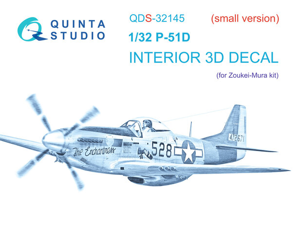 Quinta Studio QDS-32145 - P-51D Mustang 3D-Printed & coloured Interior on decal paper (for Zoukei-Mura SWS kit) - Small Version - 1:32