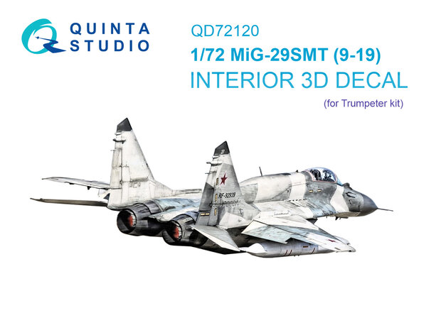 Quinta Studio QD72120 - MiG-29SMT 9-19 3D-Printed & coloured Interior on decal paper (for Trumpeter kit) - 1:72