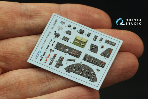 Quinta Studio QD48367 - F4U-1A 3D-Printed & coloured Interior on decal paper (for Magic Factory kit) - 1:48
