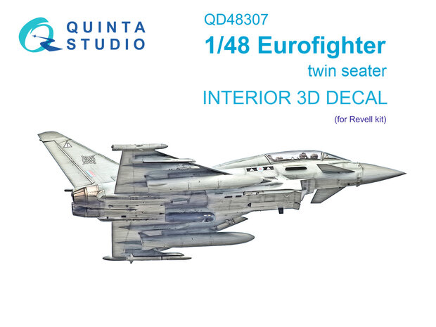 Quinta Studio QD48307 - Eurofighter twin seater 3D-Printed & coloured Interior on decal paper (for Revell kit) - 1:48