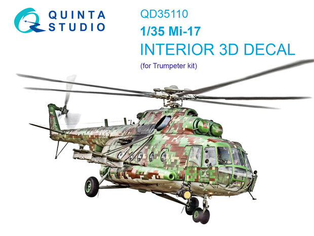 Quinta Studio QD35110 - Mi-17 3D-Printed & coloured Interior on decal paper (for Trumpeter kit) - 1:35