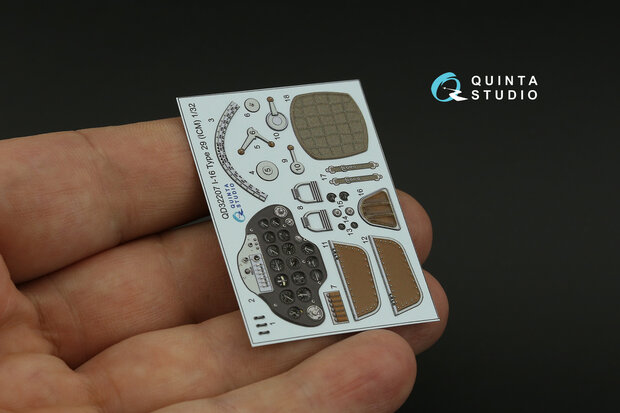 Quinta Studio QD32207 - I-16 Type 29 3D-Printed & coloured Interior on decal paper (for ICM kit) - 1:32