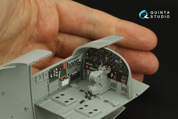 Quinta Studio QD32204 - B-25J Mitchell Gun nose 3D-Printed & coloured Interior on decal paper (for HK models kit) - 1:32