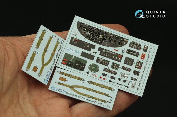 Quinta Studio QD32204 - B-25J Mitchell Gun nose 3D-Printed & coloured Interior on decal paper (for HK models kit) - 1:32