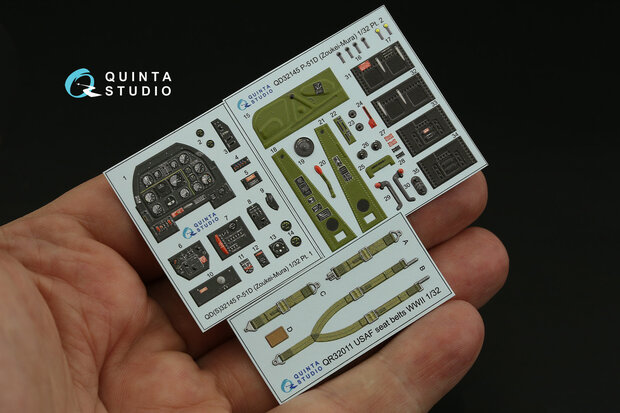 Quinta Studio QD32145 - P-51D Mustang 3D-Printed & coloured Interior on decal paper (for Zoukei-Mura SWS kit) - 1:32