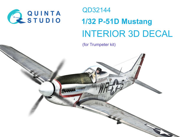 Quinta Studio QD32144 - P-51D Mustang 3D-Printed & coloured Interior on decal paper (for Trumpeter kit) - 1:32
