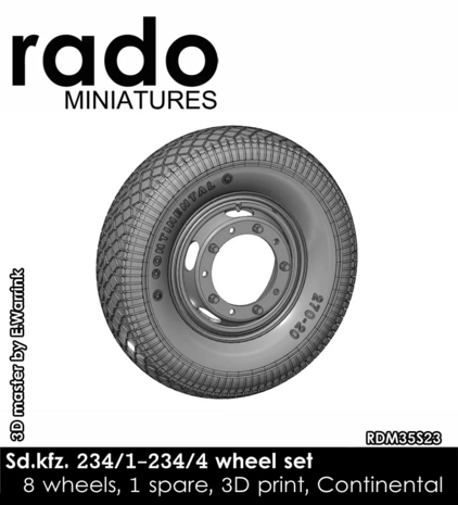 RDM35S23 - Sd.kfz. 234/1-234/4 wheel set (Continental) - 1:35 - [RADO Miniatures]