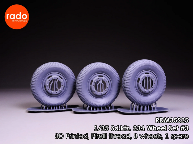 RDM35S25 - Sd.kfz. 234/1-234/4 wheel set (Pirelli) - 1:35 - [RADO Miniatures]