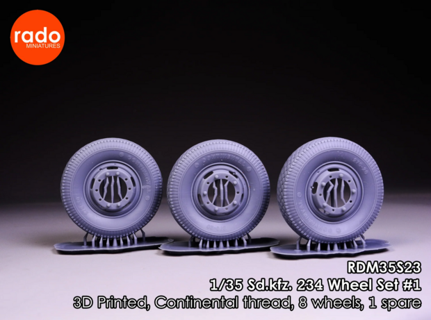 RDM35S26 - Sd.kfz. 234/1-234/4 wheel set (Continental/Deka/Pirelli) - 1:35 - [RADO Miniatures]