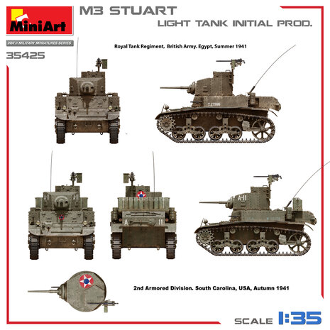 MiniArt 35425 - M3 Stuart Light Tank, Initial Prod. - 1:35