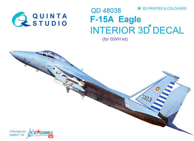 Quinta Studio QD48038 - F-15A 3D-Printed & coloured Interior on decal paper (for GWH kit) - 1:48