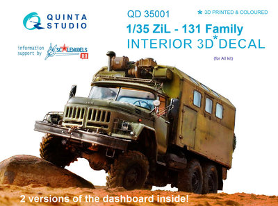 Quinta Studio QD35001 - ZiL-131 Family 3D-Printed & coloured Interior on decal paper (for All kits) - 1:35