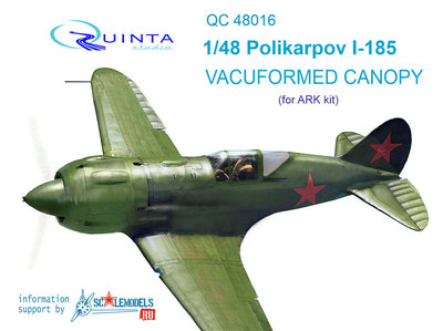Quinta Studio QC48016 - Polikarpov I-185  vacuformed clear canopy (for ARK kit) - 1:48