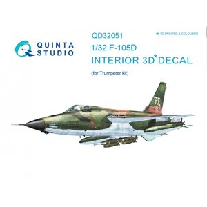 Quinta Studio QD32051 - F-105D  3D-Printed & coloured Interior on decal paper (for Trumpeter kit) - 1:32