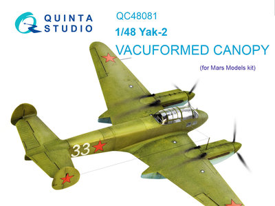 Quinta Studio QC48081 - Yak-2 vacuformed clear canopy (for Mars Models kit) - 1:48