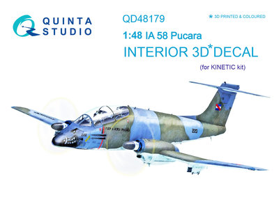 Quinta Studio QD48179 - IA 58 Pucara 3D-Printed & coloured Interior on decal paper (for Kinetic kit) - 1:48