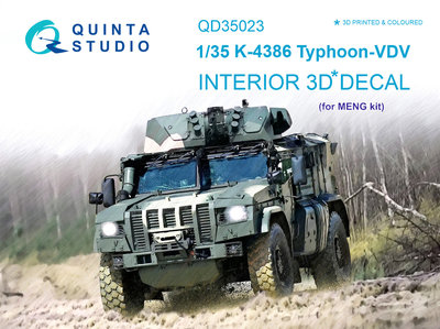 Quinta Studio QD35023 - K-4386 Typhoon VDV 3D-Printed & coloured Interior on decal paper (for MENG kit) - 1:35