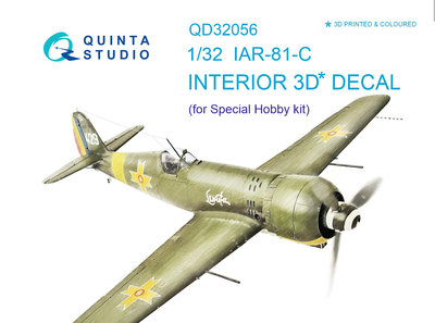 Quinta Studio QD32056 -  IAR - 81C 3D-Printed & coloured Interior on decal paper (for Special Hobby  kit) - 1:32