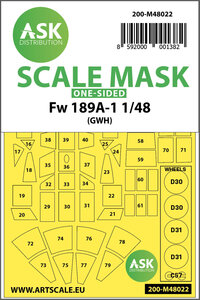 ASK 200-M48022 - Focke Wulf Fw 189 one-sided painting mask for Great Wall Hobby - 1:48