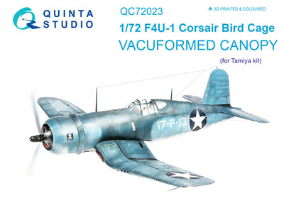 Quinta Studio QC72023 - F4U-1 Corsair (Bird cage) vacuformed clear canopy (for Tamiya  kit) - 1:72