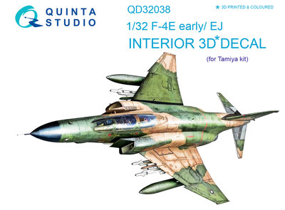 Quinta Studio QD32038 - F-4E early/F-4EJ 3D-Printed & coloured Interior on decal paper (for Tamiya kit) - 1:32