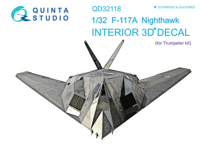 Quinta Studio QD32118 - F-117A 3D-Printed & coloured Interior on decal paper (for Trumpeter kit) - 1:32