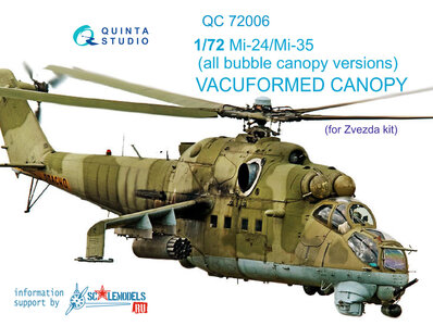 Quinta Studio QC72006 - Mi-24/35 all bubble-version vacuformed clear canopy (for Zvezda kit) - 1:72