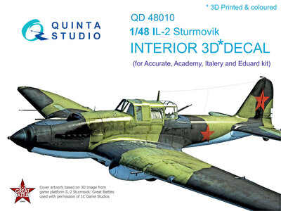 Quinta Studio QD48010 - IL-2 3D-Printed & coloured Interior on decal paper (for Accurate/Italery/Academy/Eduard kits) - 1:48