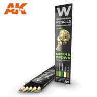 AK10040 - Watercolor Pencil Set - Green and Brown Camouflages - [AK Interactive]