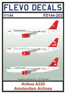 FD144-203 - Airbus A320 Amsterdam Airlines - 1:144 - [Flevo Decals]