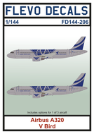 FD144-206 - Airbus A320 V Bird - 1:144 - [Flevo Decals]