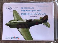 Quinta Studio QD48016-Base - Polikarpov I-185  3D-Printed & coloured Interior on decal paper, base skill (for ARK kit) - 1:48