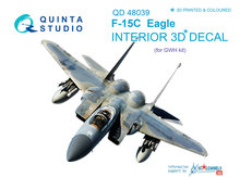 Quinta Studio QD48039 - F-15C 3D-Printed & coloured Interior on decal paper (for GWH kit) - 1:48