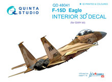 Quinta Studio QD48041 - F-15D 3D-Printed & coloured Interior on decal paper (for GWH kit) - 1:48